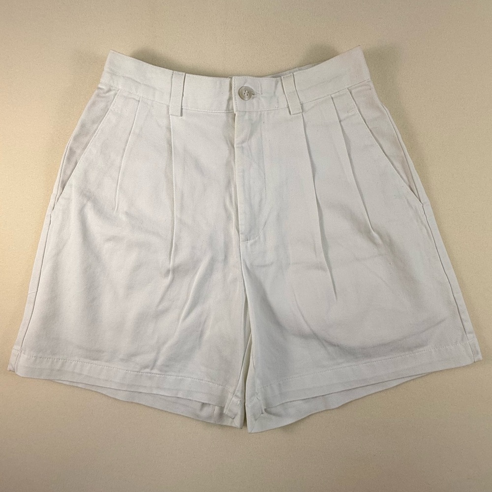 Vintage Dockers Classic Khakis Women's High-Waist White Pleated Shorts Size P4
